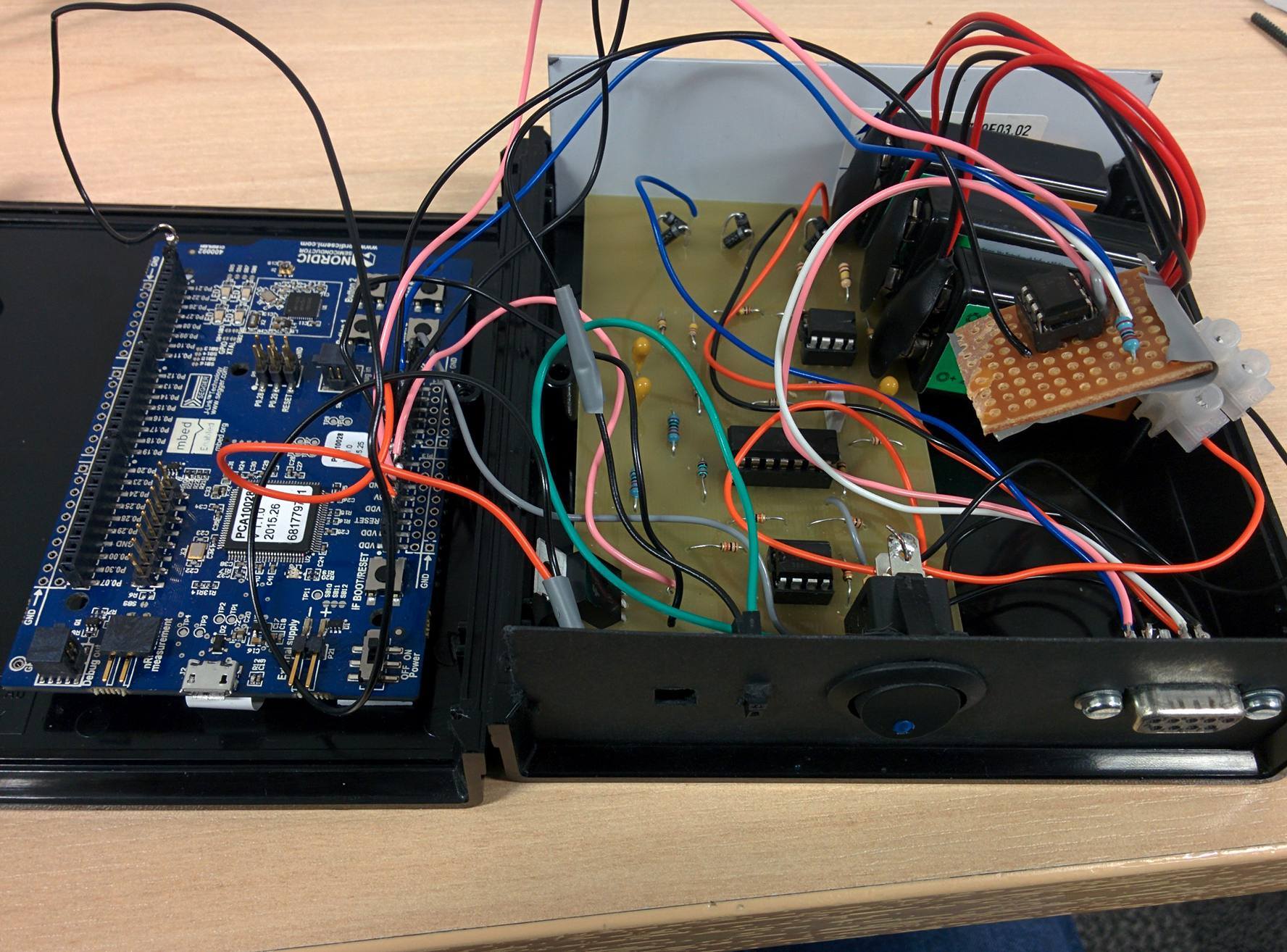 The belt pack, opened to show components