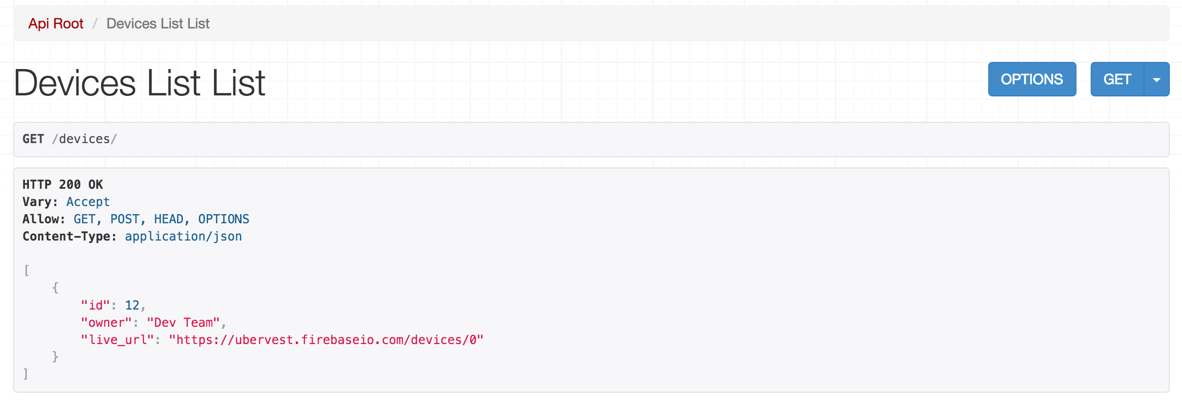 Devices API