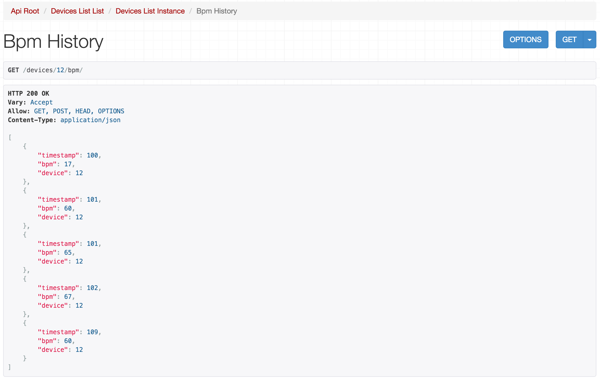 Devices BPM API